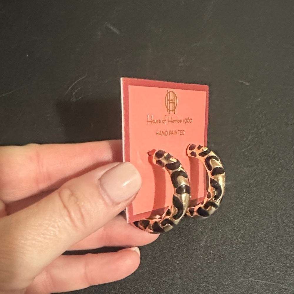 House of Harlow gold and black  hoop earrings